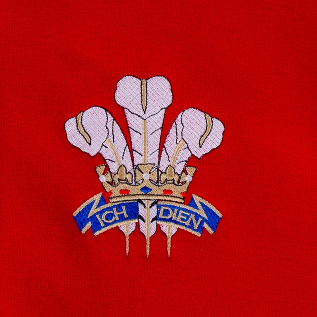 Wales Mens Classic Hoodie Red - Welsh Feathers Embroidery