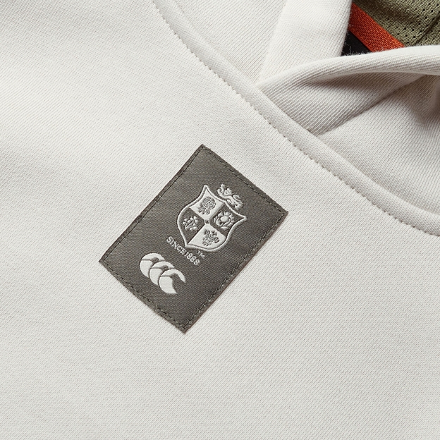 British and Irish Lions Outback Junior Fleece Hoodie Natural - Front patch detail