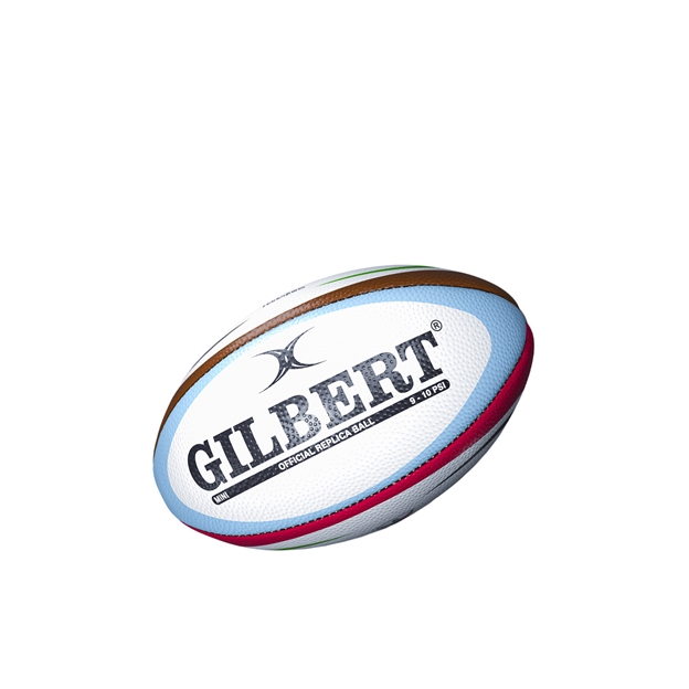 Gilbert Harlequins Replica Rugby Ball Mini - Back