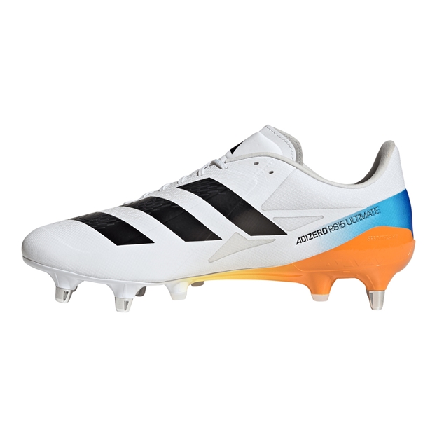 adidas Adults Adizero RS15 Ultimate Soft Ground Rugby Boots White - Instep View