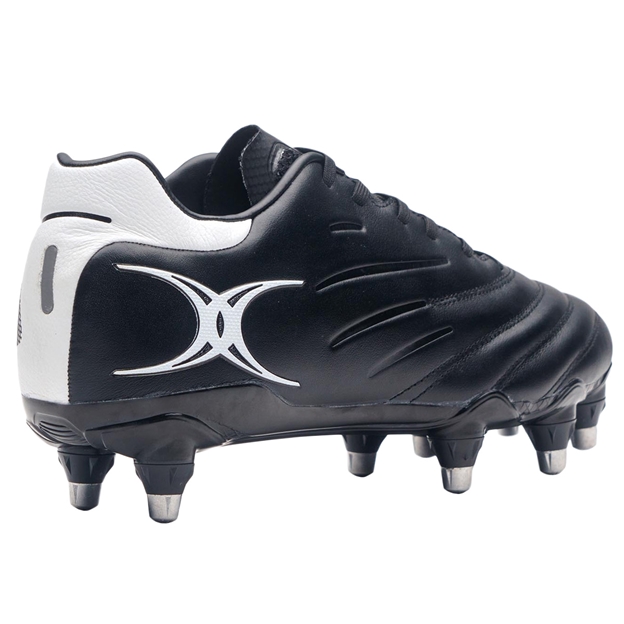 Gilbert Icon 8 Stud Soft Ground Rugby Boots Black - Heel