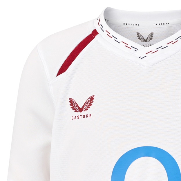 England Kids Home Rugby Shirt 26/27 Brilliant White - Front View