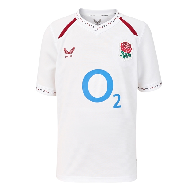 England Kids Home Rugby Shirt 26/27 Brilliant White - Front View