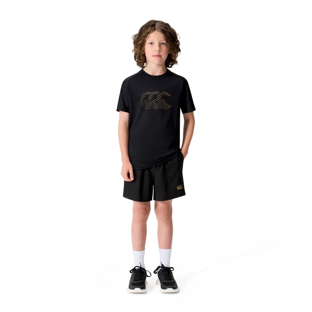 Canterbury Kids Tempo FlexShort Black Back - Model Full View