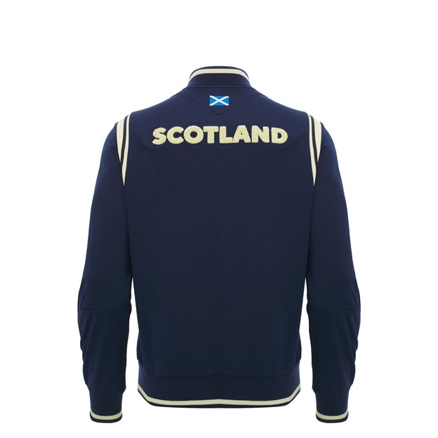 Scotland Kids Anthem Jacket 26/27 Navy and Sand - Back View