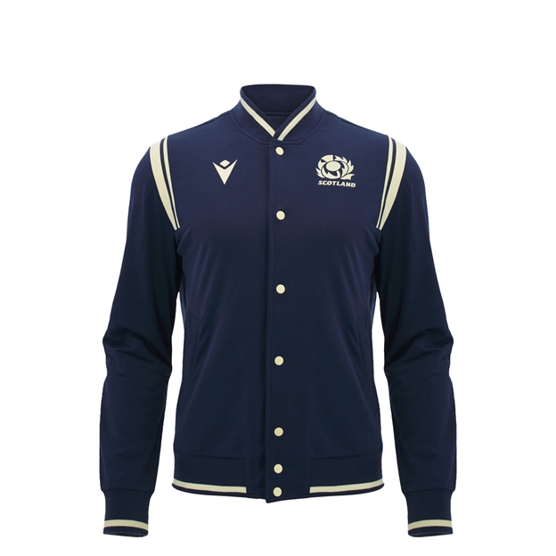 Scotland Kids Anthem Jacket 26/27 Navy and Sand - Front View