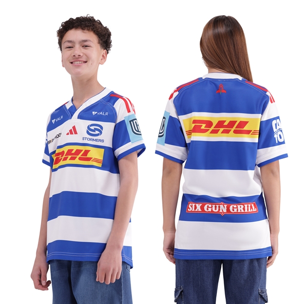 Stormers Kids Home Rugby Shirt 25/26 Blue - Model Shots