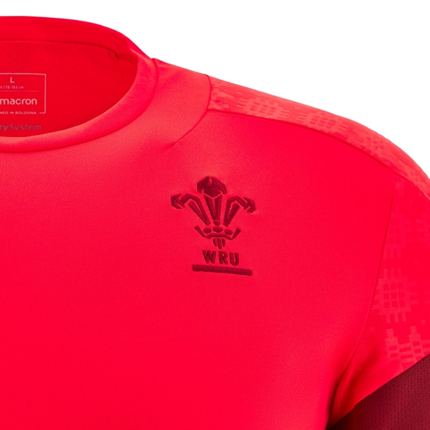 Wales Mens Training Rugby Shirt 25/26 Red - WRU Logo