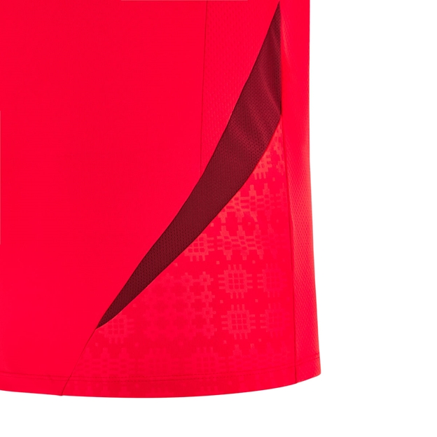 Wales Mens Training Rugby Shirt 25/26 Red - Mesh Panel