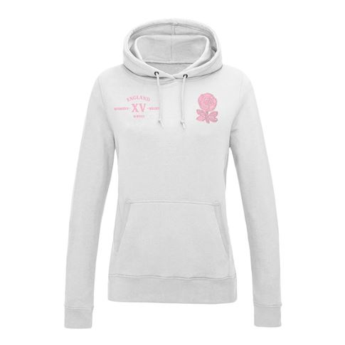 Womens World Cup England Womens Classic Hoodie White - Front Womens World Cup England Womens Classic Hoodie White - Front
