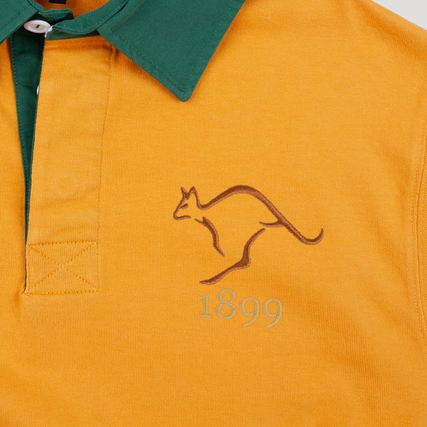 Australia 1899 Adults Heritage Rugby Shirt Gold - Badge Close-up