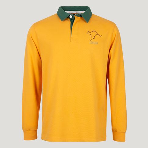 Australia 1899 Heritage Pure Cotton Rugby Shirt – Long Sleeve Gold