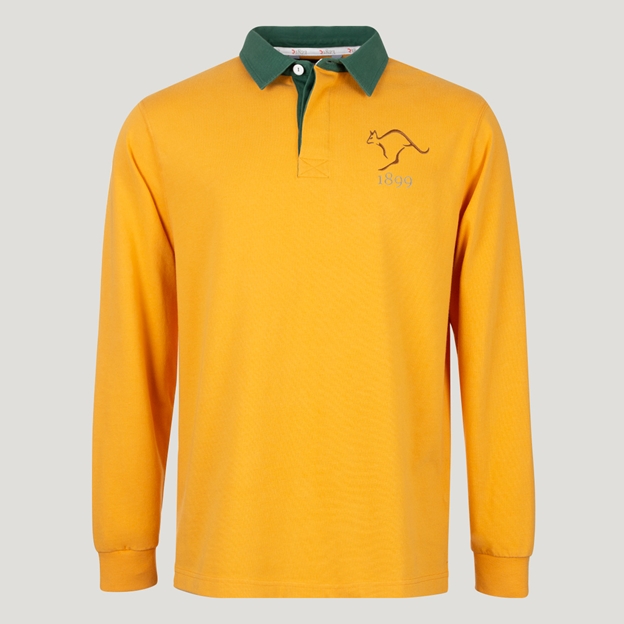 Australia 1899 Heritage Pure Cotton Rugby Shirt - Long Sleeve Gold