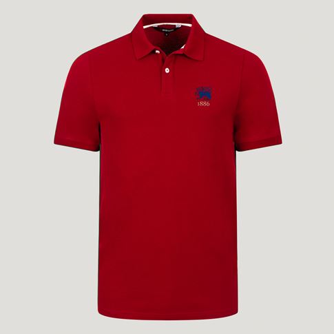Hong Kong 1886 Heritage Pure Cotton Polo Red - Front View