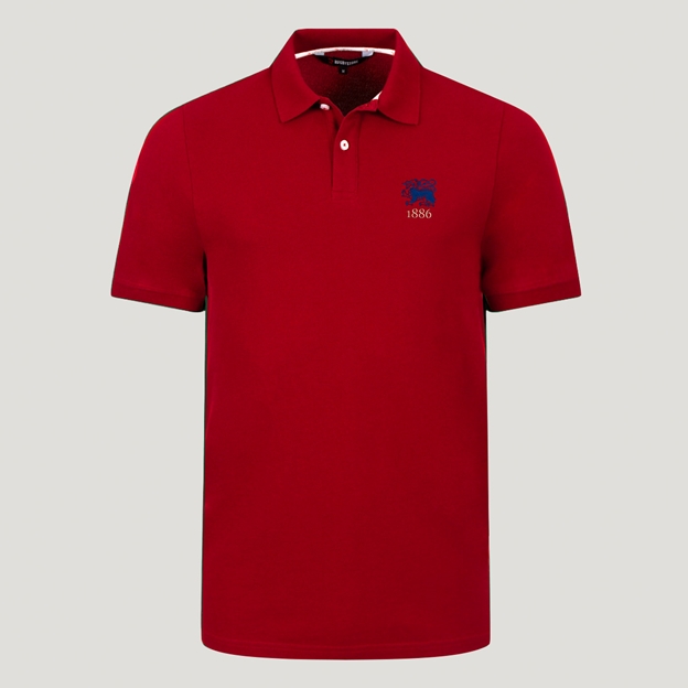 Hong Kong 1886 Heritage Pure Cotton Polo Red - Front View