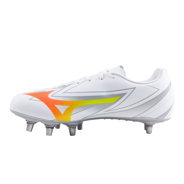 Mizuno Adults Waitangi Club Firm Ground Rugby Boots Prism White - Instep View