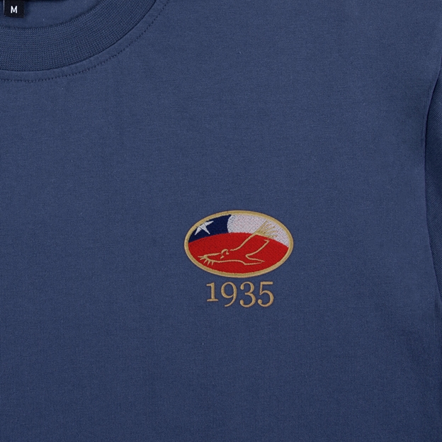 Chile 1935 Pure Cotton T-Shirt - Petrol Blue