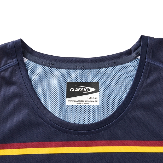 Highlanders Mens Training Vest 2026 Navy - Neck Close-up