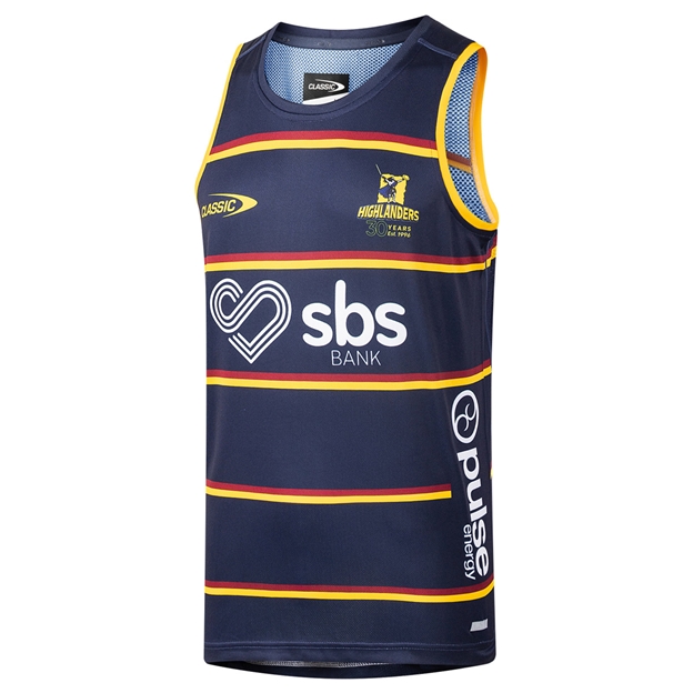 Highlanders Mens Training Vest 2026 Navy - Side View