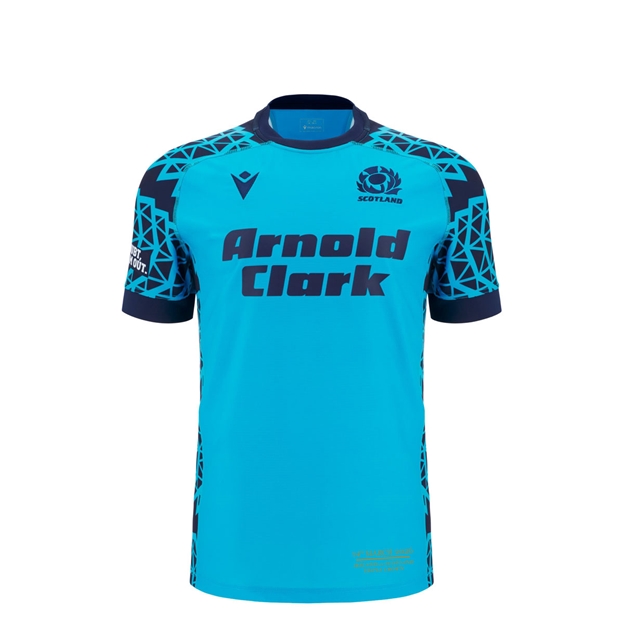 Scotland Junior Triple Crown 2026 Training Rugby Shirt 25/26 Neon/Sky - Front