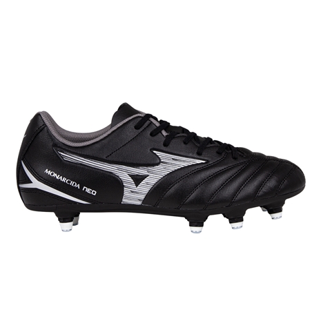 Mizuno Adults Monarcida Neo III Select SI Soft Ground Rugby Boots - Black/Silver