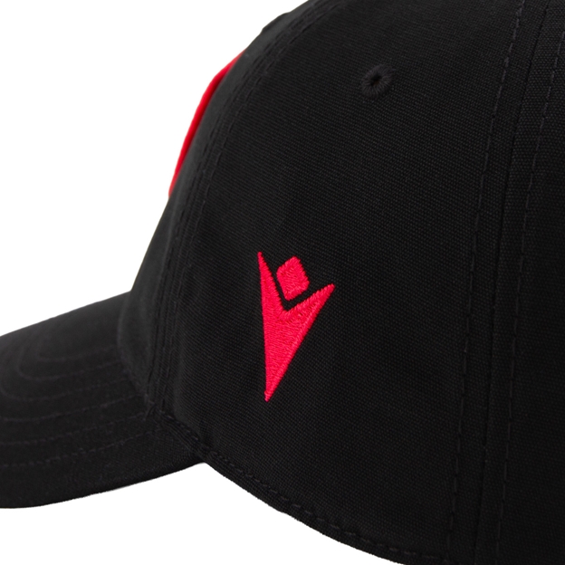 Wales Adults Dad Cap 26/27 Pantone Black - Macron Close-up
