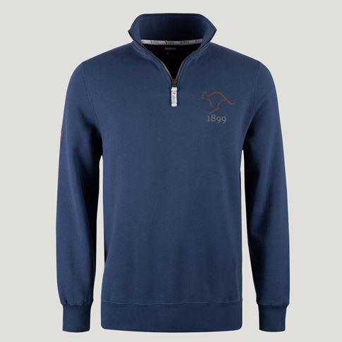 Australia 1899 Pure Cotton Half Zip Sweatshirt – Petrol Blue