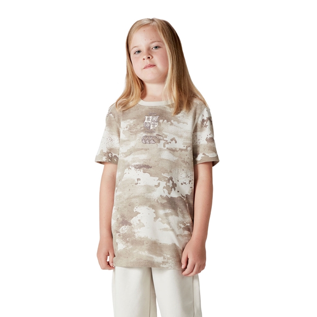 British and Irish Lions Junior Camo T-Shirt Taupe - full length