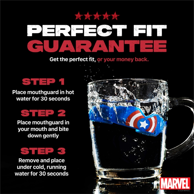 SafeJawz Marvel Captain America Mouthguard - Fit