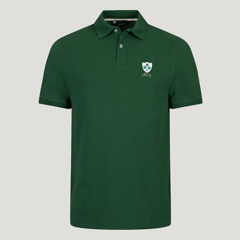 Ireland 1875 Heritage Pure Cotton Polo Bottle Green - Front View