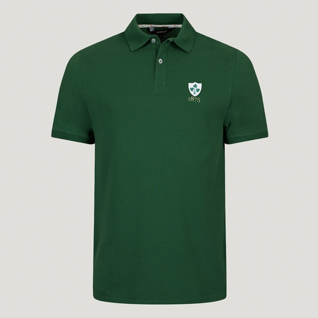 Ireland 1875 Heritage Pure Cotton Polo Bottle Green - Front View