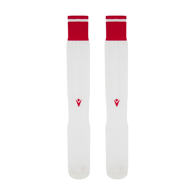 Wales Junior Home Socks 25/26 White - Flat Front