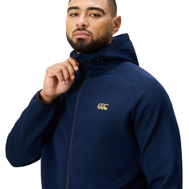 Canterbury Mens Everest Full Zip Hoodie Blue - Model Front Close