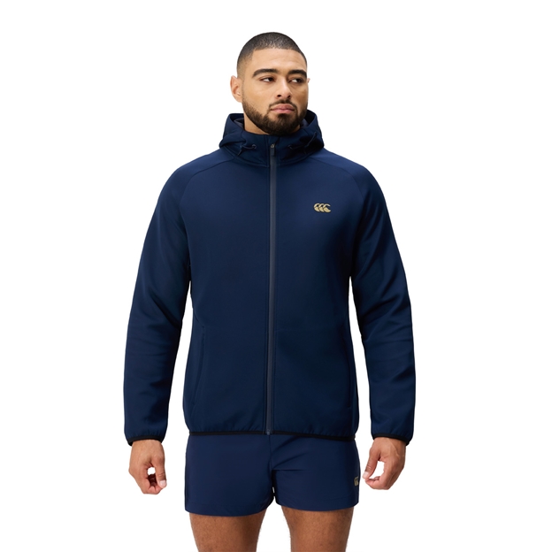 Canterbury Mens Everest Full Zip Hoodie Blue - Model Front View