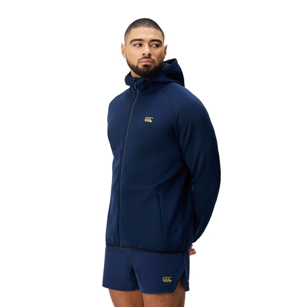 Canterbury Mens Everest Full Zip Hoodie Blue - Model Walking