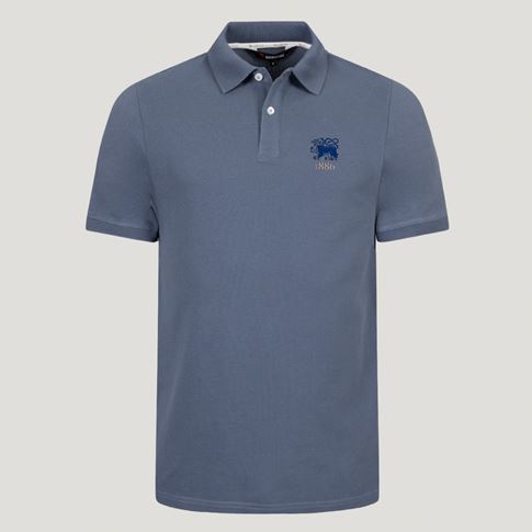 Hong Kong 1924 Heritage Pure Cotton Polo Petrol Blue - Front View
