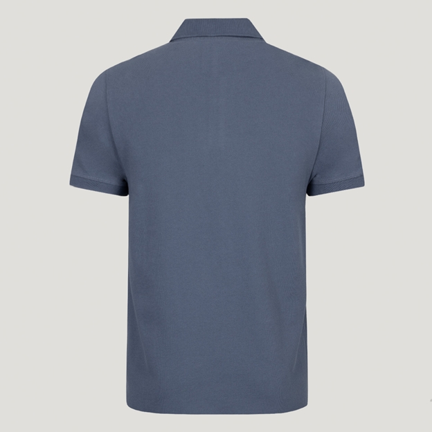 Hong Kong 1924 Heritage Pure Cotton Polo Petrol Blue - Back View