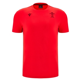 Wales Mens Travel Cotton T-Shirt 25/26 Red - Front