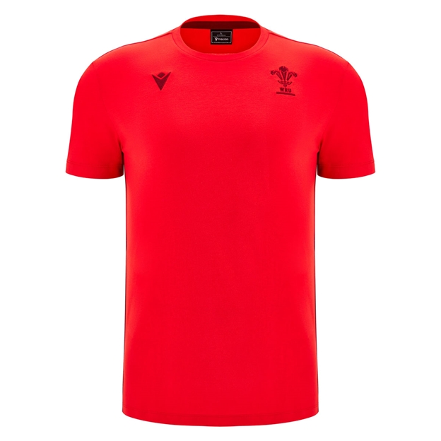 Wales Mens Travel Cotton T-Shirt 25/26 Red - Front