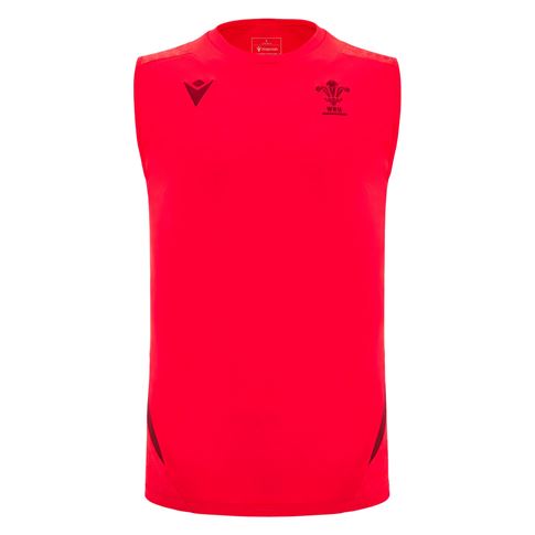 Wales Mens Training Vest 25/26 Red - Front Wales Mens Training Vest 25/26 Red - Front