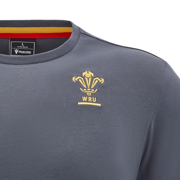 Wales Mens Travel Cotton T-Shirt - Grey 2025 - WRU