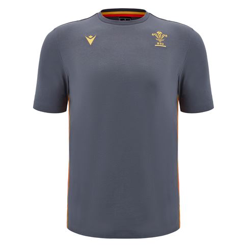 Wales Mens Travel Cotton T-Shirt - Grey 2025 - Front Wales Mens Travel Cotton T-Shirt - Grey 2025 - Front