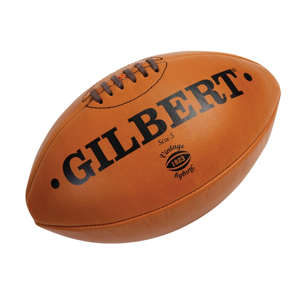 Gilbert Leather Vintage Rugby Ball Tan - Front View