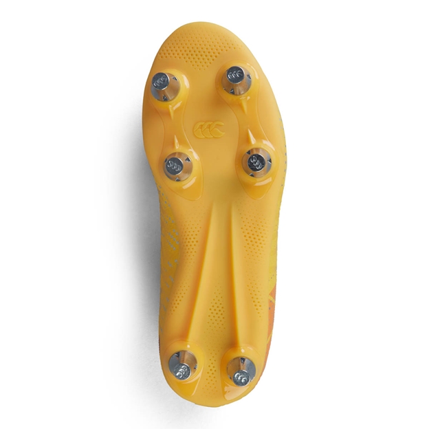 Canterbury Junior Speed Infinite Team Soft Ground Rugby Boots Yellow - Soleplate