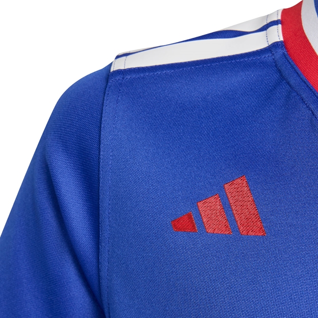 France Kids Home Rugby Shirt Lucid Blue 25/26 - Adidas Logo Close-up