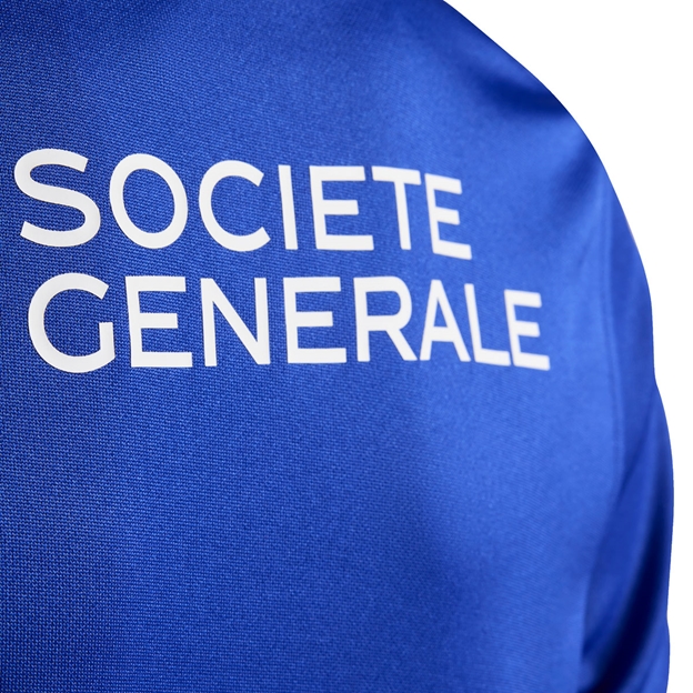 France Kids Home Rugby Shirt Lucid Blue 25/26 - Back Sponsor Close-up