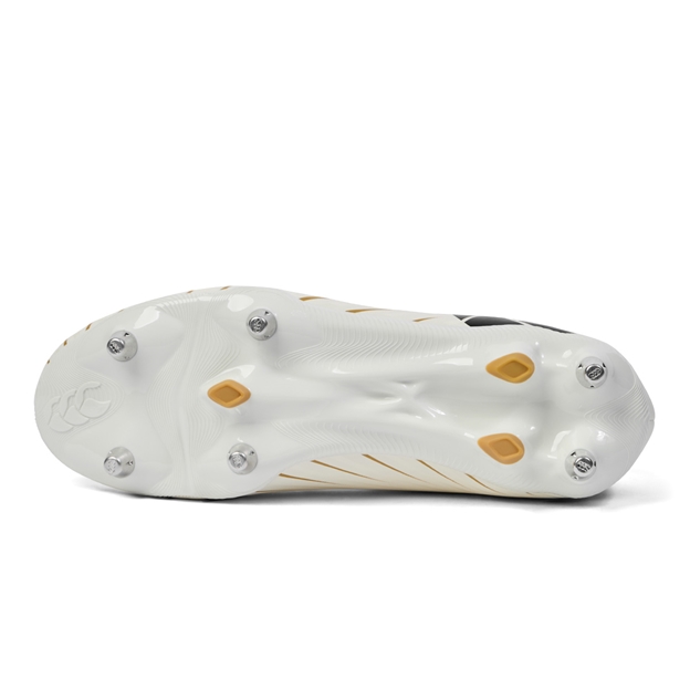 Canterbury Adults Speed Falcon Team Soft Ground Rugby Boots White - Soleplate