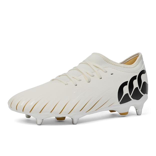 Canterbury Adults Speed Falcon Team Soft Ground Rugby Boots White - Front