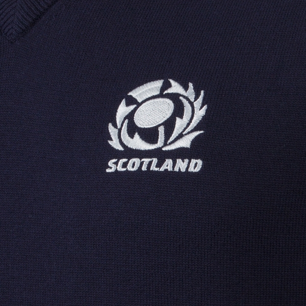 Scotland Mens Glenmuir Zip Neck Cotton Slipover Navy - SRU Thistle.jpg