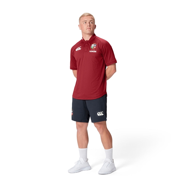 British and Irish Lions Mens Polo Shirt Red - Model Front
